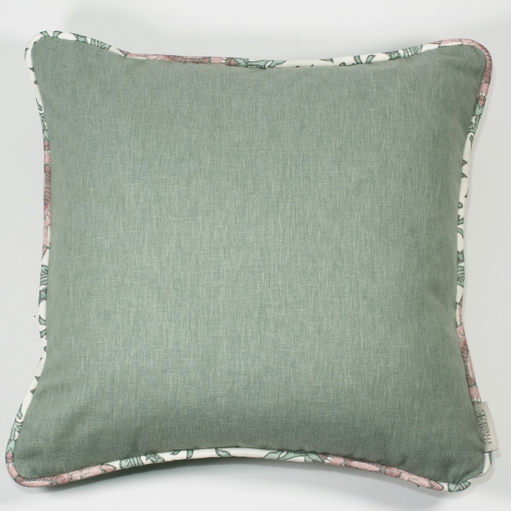 Eden Plain Nima Floral Modern Cushion in Mineral Green